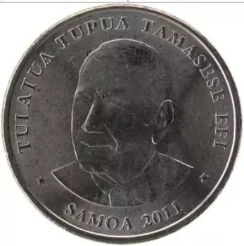 Монета 10 сене Самоа 2011 года Медно-никель Туиатуа Тупуа Тамасесе Эфи