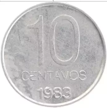 Монета 10 сентаво Аргентины 1983 года Алюминий