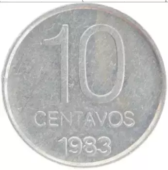 Монета 10 сентаво Аргентины 1983 года Алюминий