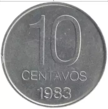 Монета 10 сентаво Аргентины 1983 года Алюминий