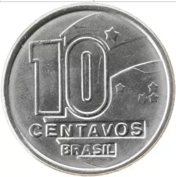 Монета 10 сентаво Бразилии 1990 года Медно-никель