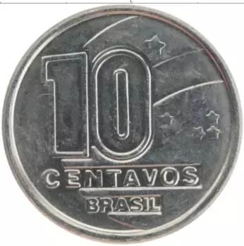 Монета 10 сентаво Бразилии 1990 года Медно-никель