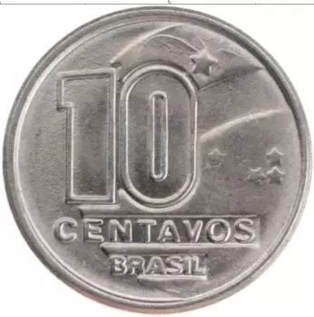 Монета 10 сентаво Бразилии 1990 года Медно-никель