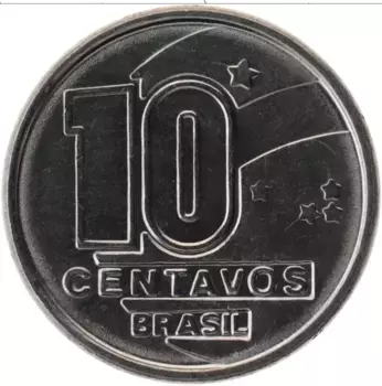 Монета 10 сентаво Бразилии 1990 года Сталь