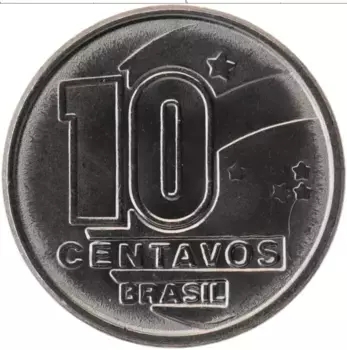 Монета 10 сентаво Бразилии 1990 года Сталь