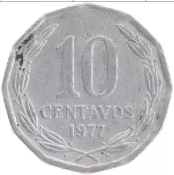 Монета 10 сентаво Чили 1977 года Алюминий Кондор