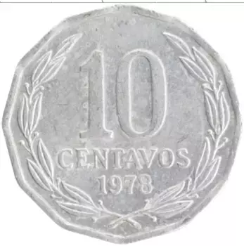 Монета 10 сентаво Чили 1978 года Алюминий