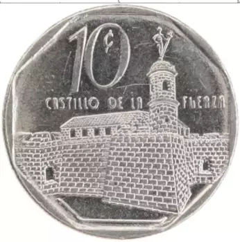Монета 10 сентаво Кубы 2000 года Медно-никель Замок Ла Фуерза