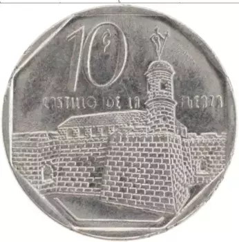 Монета 10 сентаво Кубы 2008 года Медно-никель Замок Ла Фуерза