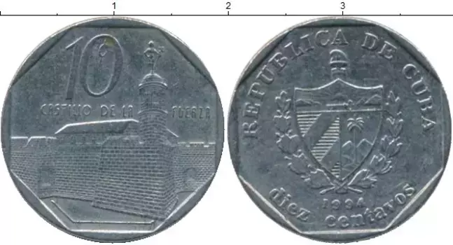 Монета 10 сентаво Кубы Медно-никель Интур