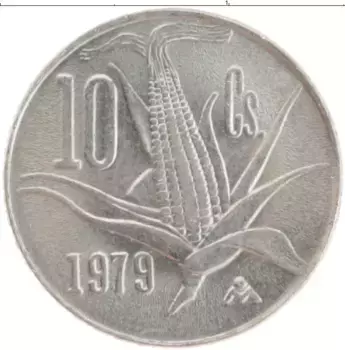 Монета 10 сентаво Мексики 1979 года Медно-никель