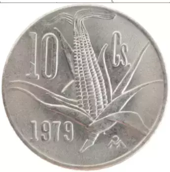 Монета 10 сентаво Мексики 1979 года Медно-никель