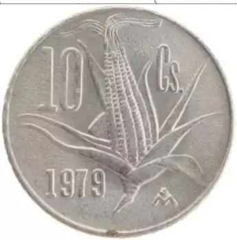 Монета 10 сентаво Мексики 1979 года Медно-никель