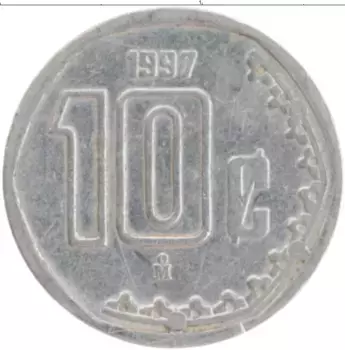 Монета 10 сентаво Мексики 1997 года Медно-никель