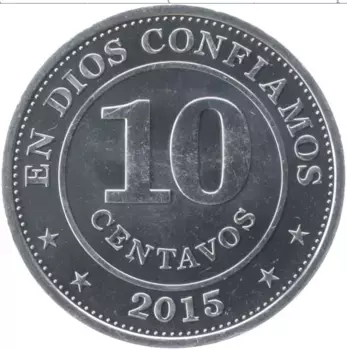 Монета 10 сентаво Никарагуа 2015 года Алюминий Герб