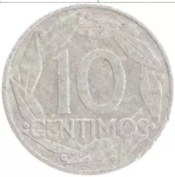 Монета 10 сентим Испании 1959 года Алюминий Франсиско Франко