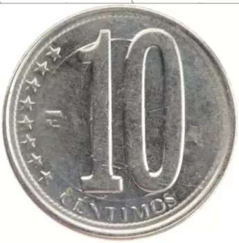 Монета 10 сентим Венесуэлы 2007 года Медно-никель