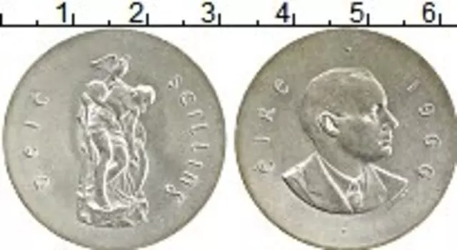 Монета 10 шиллингов Ирландии 1966 года Серебро Апрельское восстание