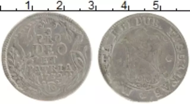 Монета 10 шиллингов Швейцарии 1732 года Серебро Цюрих