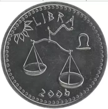 Монета 10 шиллингов Сомалиленда 2006 года Медно-никель Знаки Зодиака - Весы