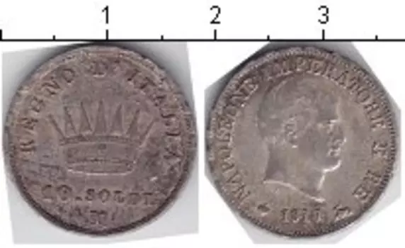 Монета 10 сольди Италии 1811 года Серебро KINGDOM OF NAPOLEON