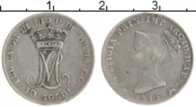 Монета 10 сольди Пармы 1815 года Серебро Принцесса Люция