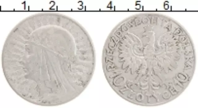 Монета 10 злотых Польши 1932 года Серебро Ядвига