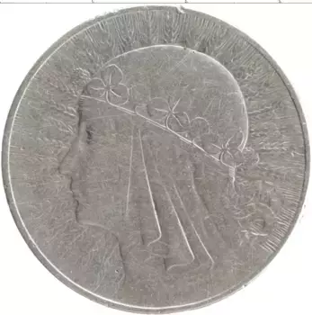 Монета 10 злотых Польши 1933 года Серебро Ядвига
