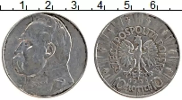 Монета 10 злотых Польши 1936 года Серебро Юзеф Пилсудский