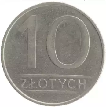 Монета 10 злотых Польши 1987 года Медно-никель
