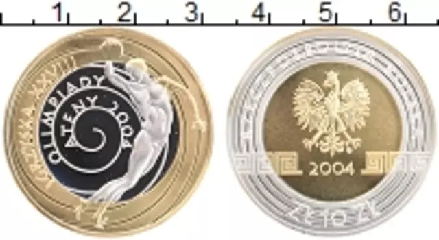 Монета 10 злотых Польши 2004 года Серебро Олимпиада в Атланте
