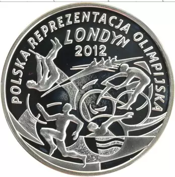 Монета 10 злотых Польши 2012 года Серебро XXX летние Олимпийские Игры, Лондон 2012