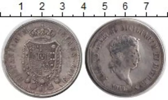 Монета 120 гран Сицилии 1818 года Серебро Фердинанд I