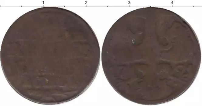 Монета 12 хеллеров Ахена 1791 года Медь