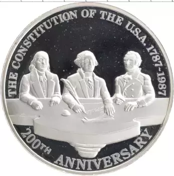Монета 12 унций Мексики 1987 года Серебро 200 лет принятия конституции США