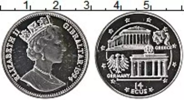 Монета 14 экю Гибралтара 1994 года Серебро Елизавета II