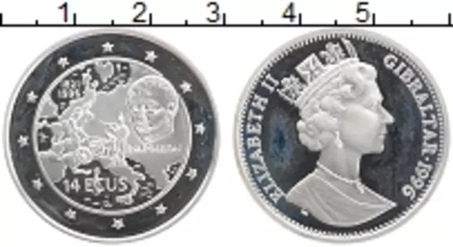 Монета 14 экю Гибралтара 1996 года Серебро Елизавета II