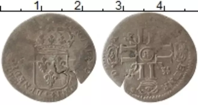 Монета 15 деньер Франции Серебро