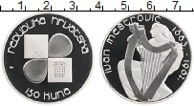 Монета 15 евро Ирландии 2007 года Серебро 45 лет со дня смерти Ивана Мештровича