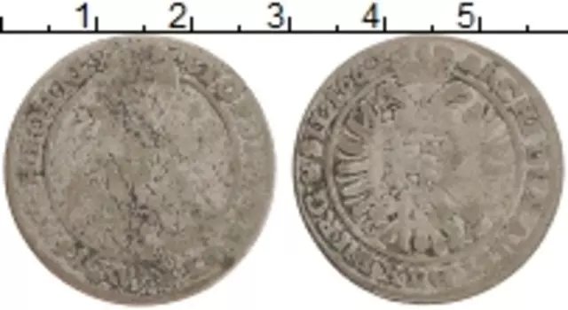 Монета 15 крейцеров Австрии 1662 года Серебро Леопольд