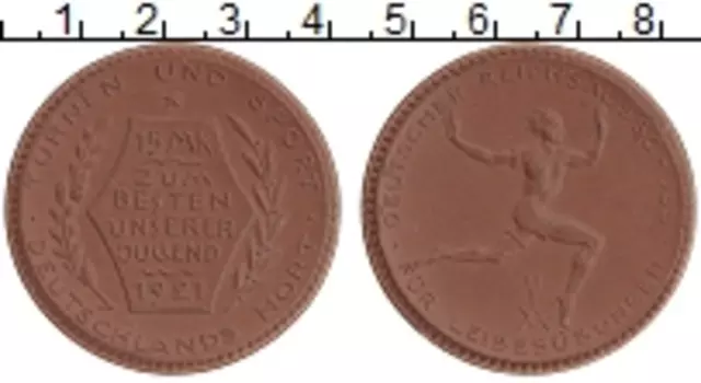 Монета 15 марок Германия : Нотгельды 1921 года Фарфор Берлин