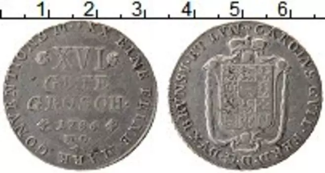 Монета 16 грош Брауншвайг-Вольфенбюттеля 1786 года Серебро Карл Вильгельм