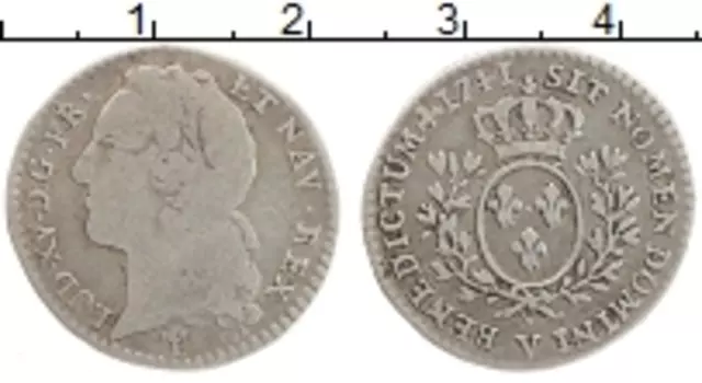 Монета 1/10 экю Франции 1741 года Серебро Людовик XV (V)