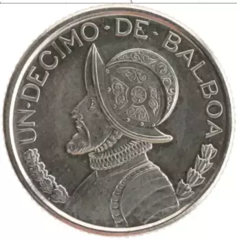 Монета 1/10 бальбоа Панамы 2008 года Медно-никель Васко Нуньес де Бальбоа