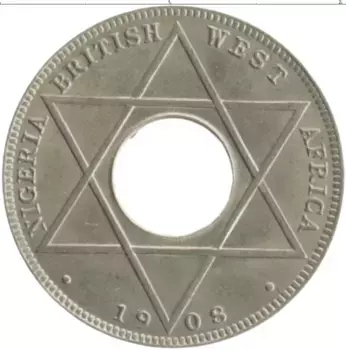 Монета 1/10 пенни Западной Африки 1908 года Медно-никель Эдуард VII