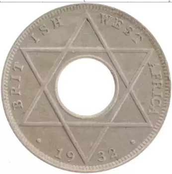 Монета 1/10 пенни Западной Африки 1932 года Медно-никель Георг V