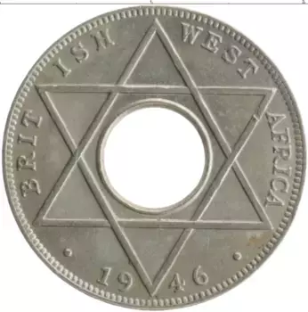 Монета 1/10 пенни Западной Африки 1946 года Медно-никель Георг VI