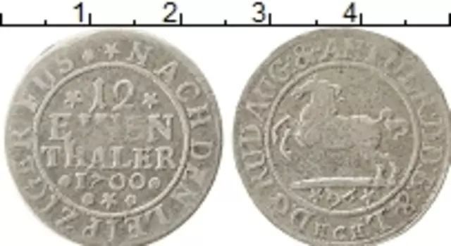 Монета 1/12 талера Брауншвайг-Вольфенбюттеля 1700 года Серебро