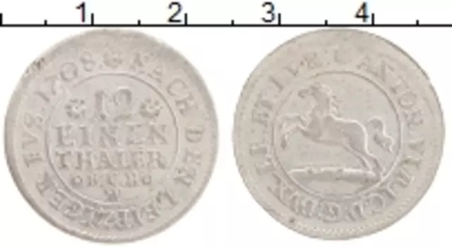 Монета 1/12 талера Брауншвайг-Вольфенбюттеля 1708 года Серебро