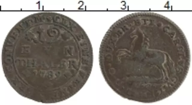 Монета 1/12 талера Брауншвайг-Вольфенбюттеля 1789 года Серебро Конь